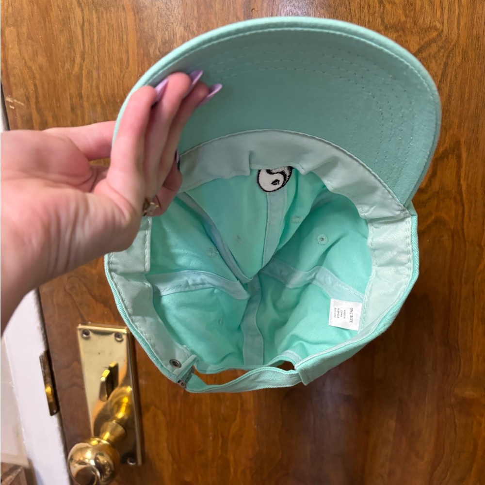 Mint Green Baseball Cap with Yin Yang Patch - Picture 2 of 4